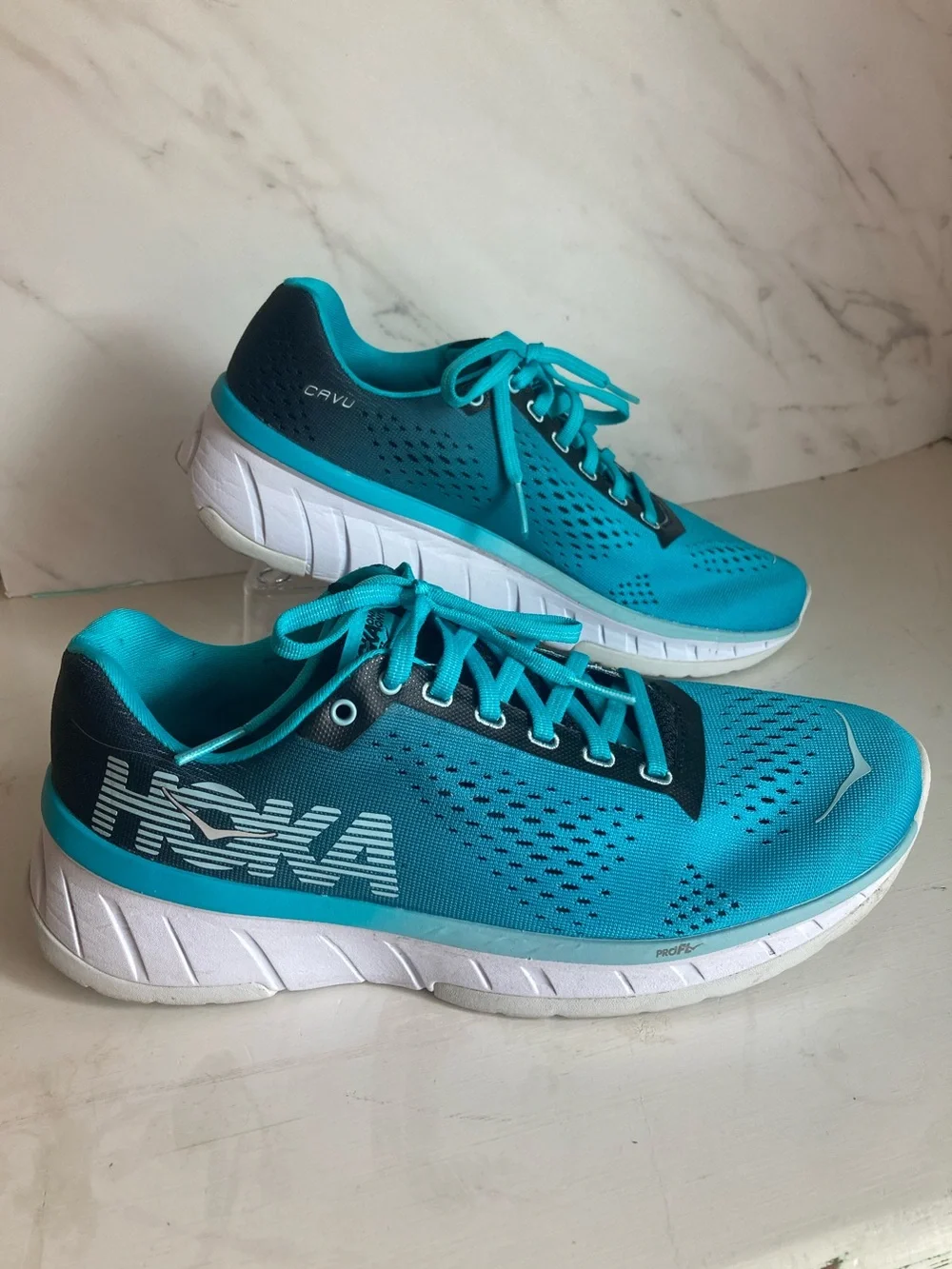 Hoka Women's Teal and Navy Athletic Running Shoes